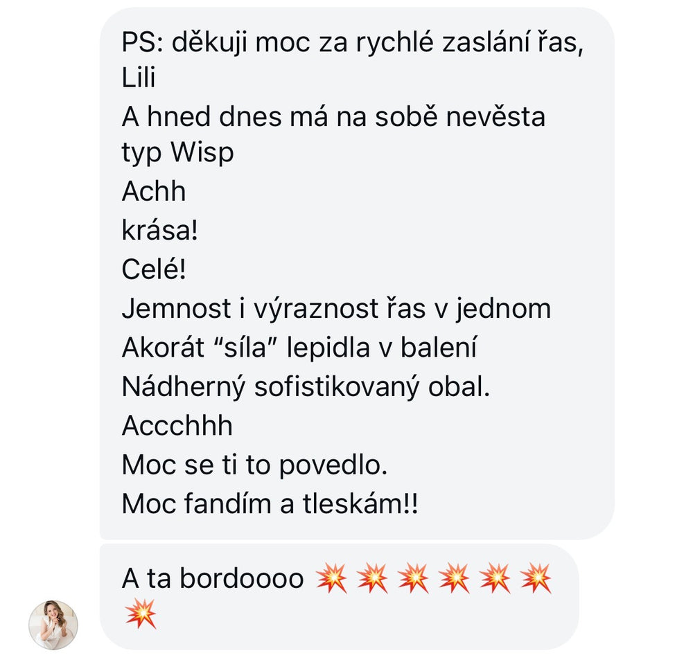 Zpráva zákaznice o zkušenosti s VANLASHES